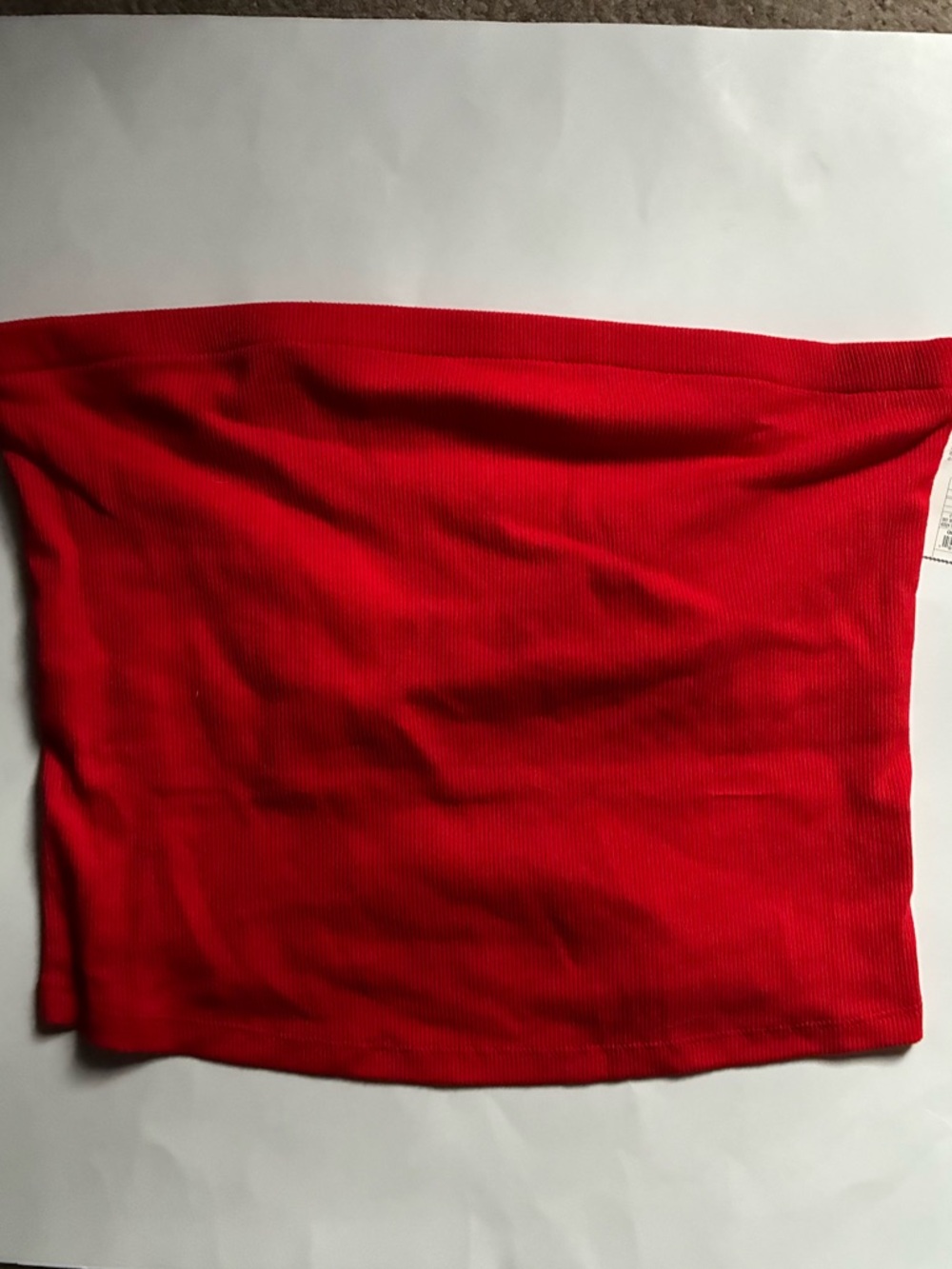 NWT A New Day Women’s Red Ribbed Tube Top With Inner Bra